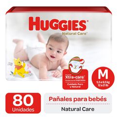 Pañales Huggies Natural Care M 80 un