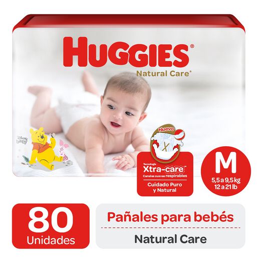 Pañales Huggies Natural Care M 80 un, , large image number 0