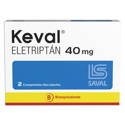 KEVAL Eletriptán 40 mg 2 comprimidos