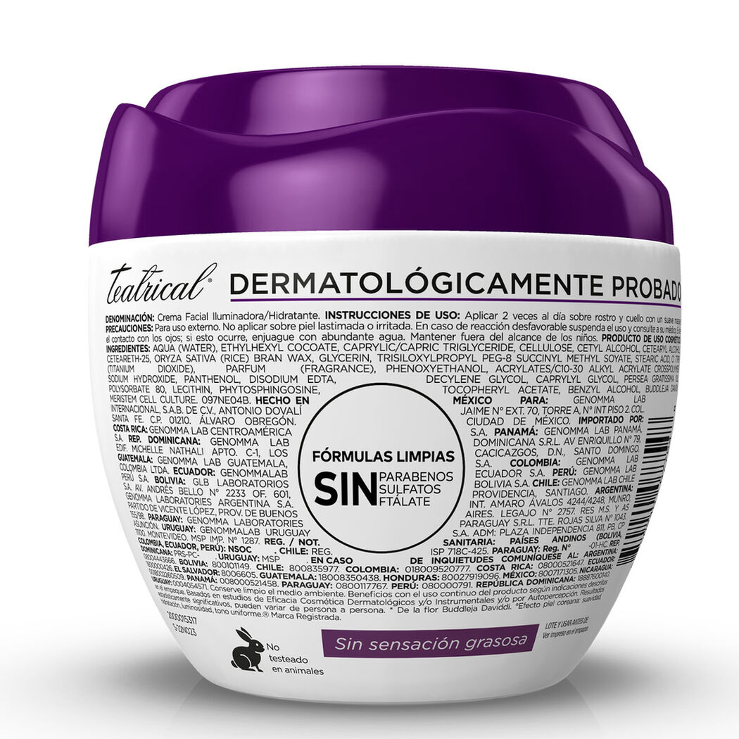 Crema Facial Teatrical Efecto Piel Coreana 400gr., , large image number 1