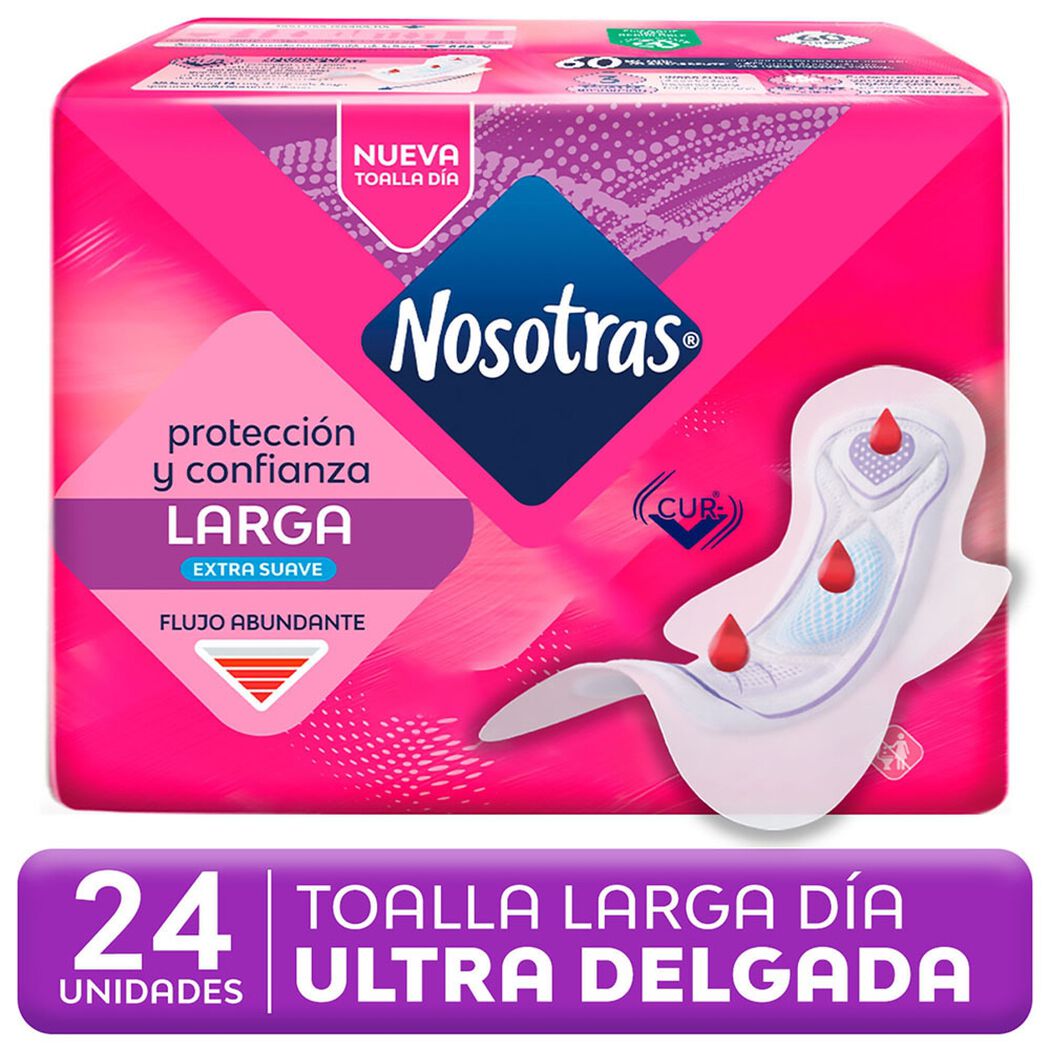 Toalla Higi&eacute;nica Nosotras Ultra Delgada Larga Tela Extra Suave 24 Un, , large image number 0