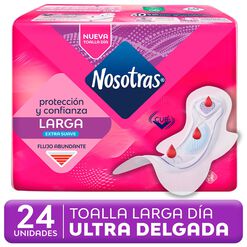 Toalla Higi&eacute;nica Nosotras Ultra Delgada Larga Tela Extra Suave 24 Un