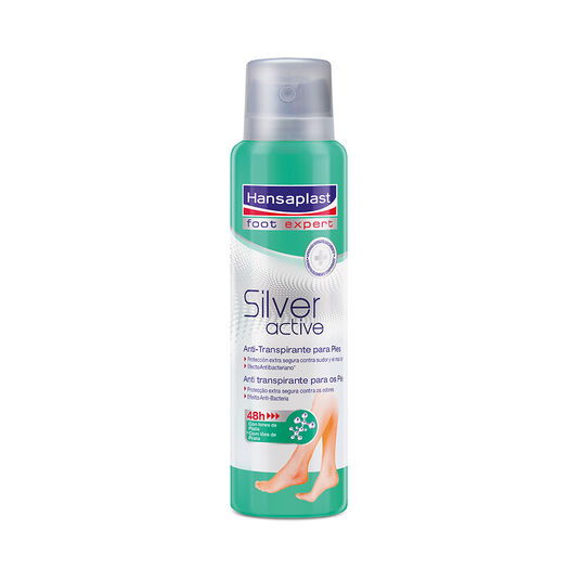 SPRAY ANTITRANSPIRANTE PARA PIES SILVER ACTIVE HANSAPLAST 150ML, , large image number 0