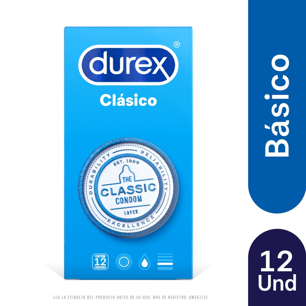Durex Condones Cl&aacute;sico 12 unidades, , large image number 0