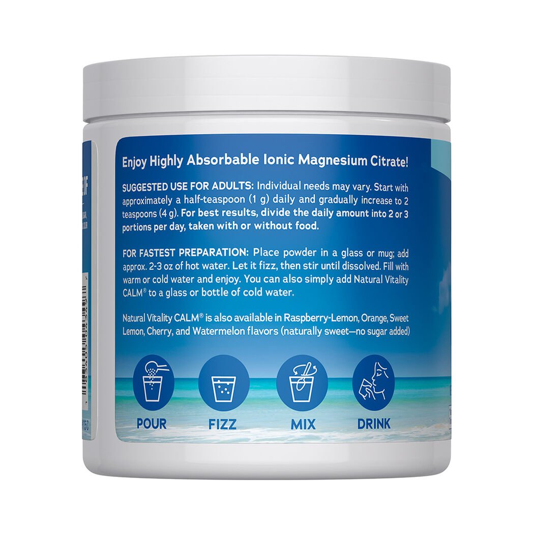 Natural Vitality Calm Magnesio Polvo Sin Sabor 227g, , large image number 3