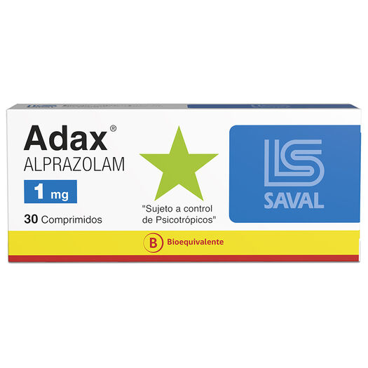 ADAX Alprazolam 1 mg 30 comprimidos, , large image number 0