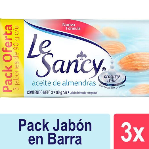 Le Sancy Pack Jabon Aceite De Almendras 90 g x 3 Unidades, , large image number 0