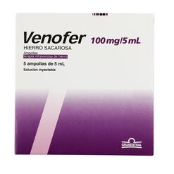 Venofer 100 mg Solución Inyectable 5 Ampollas x 5 ml
