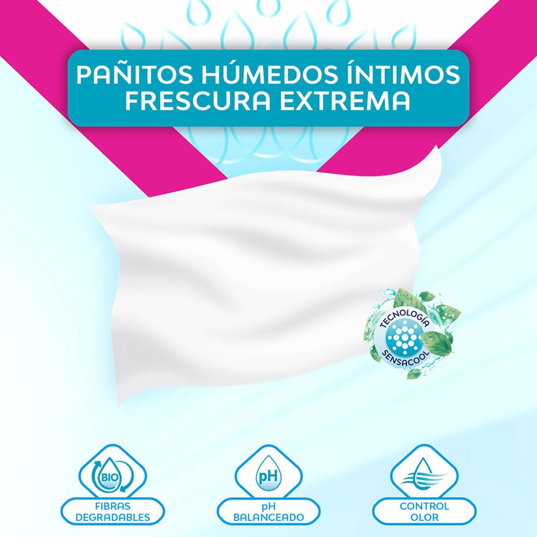 Nosotras Toalla Humeda Intima Nosotras Extra Fresh x 16 Unidades, , large image number 2