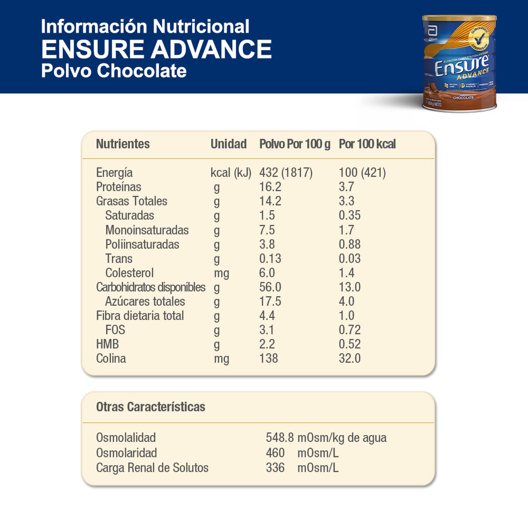 Ensure Advance Chocolate 850 g, , large image number 1