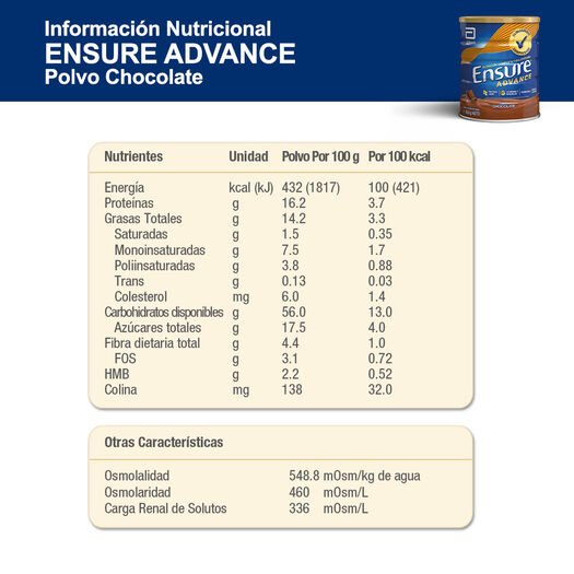 Ensure Advance Chocolate x 850 g, , large image number 1