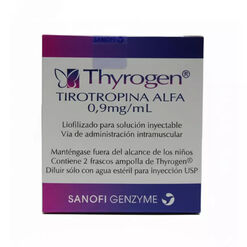 Thyrogen Polvo 0.9 mg Soluci&oacute;n Inyectable 2 Ampollas