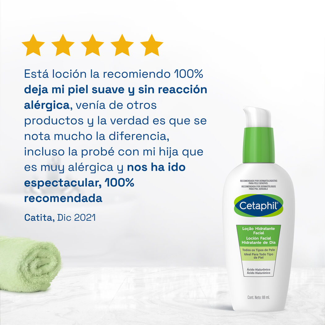 Loción hidratante facial con acido hialuronico de dia cetaphil 88ml, , large image number 2