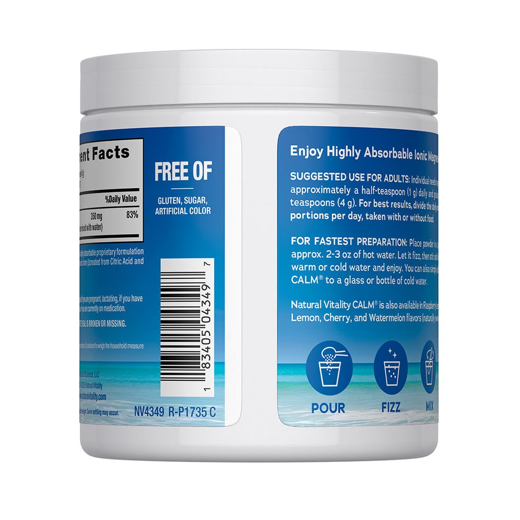 Natural Vitality Calm Magnesio Polvo Sin Sabor 227g, , large image number 4