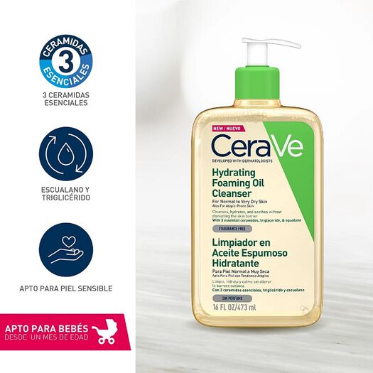 CERAVE LIMPIADOR FACIAL EN ACEITE ESPUMOSO 473ML