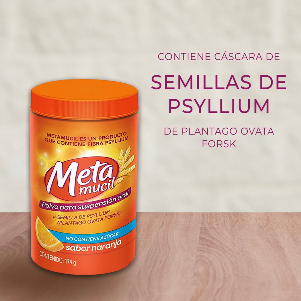 Metamucil Fibra Natural Soluble Sabor Naranja 174 g, , large image number 3