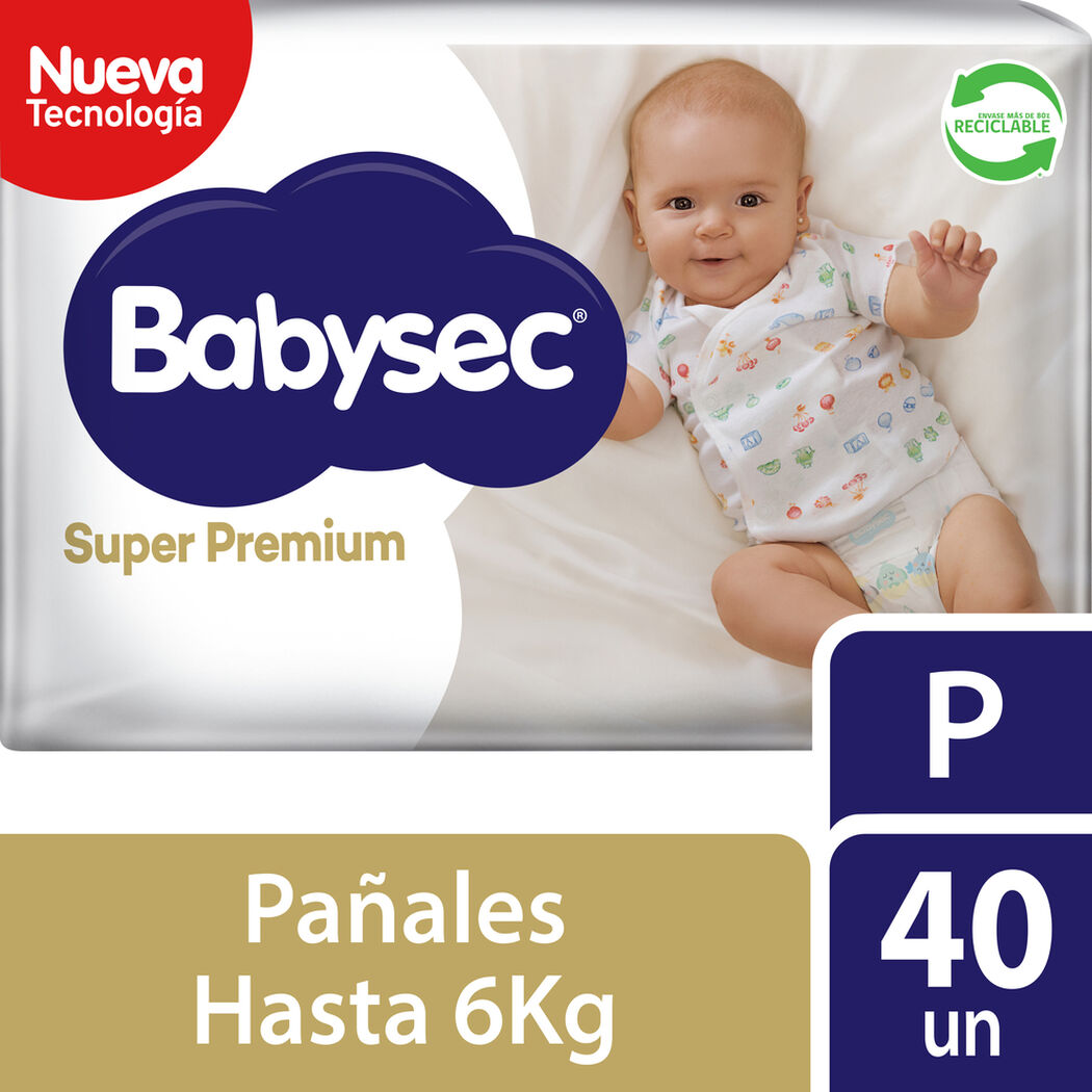 Pañales Babysec Super Premium P 40 un