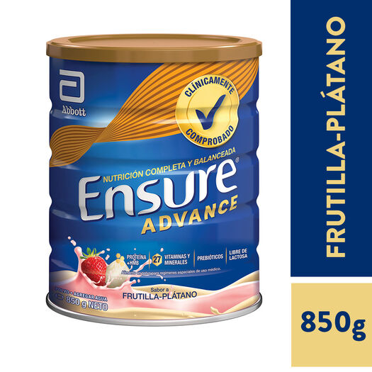 Ensure Advance Frutilla Platano 850 Grs, , large image number 0