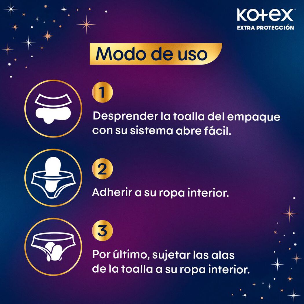 Toalla Kotex Nocturna Ultra Fina Larga 20Un, , large image number 4