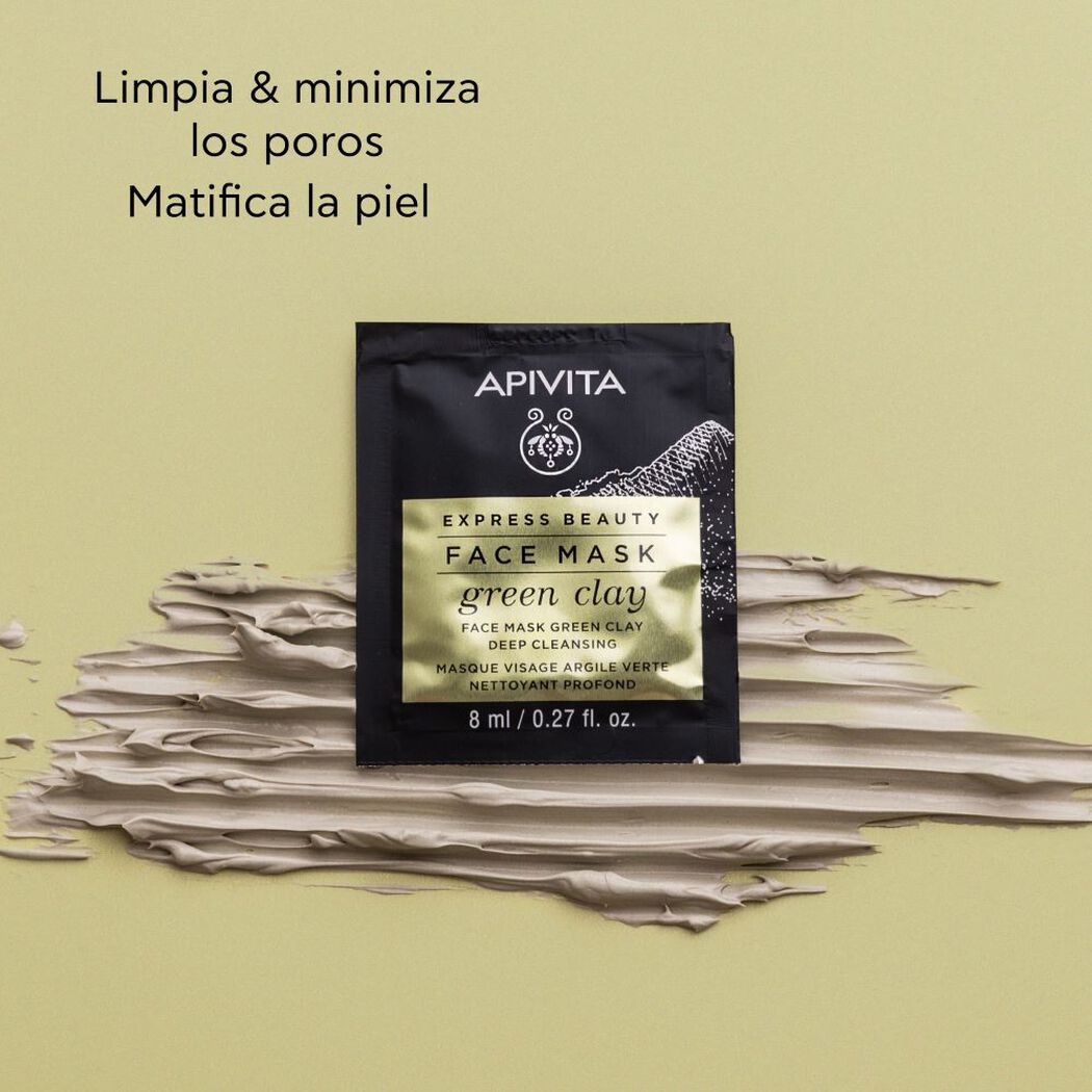 Mascarilla Limpieza con Arcilla Verde de rostro 2x8ml Apivita, , large image number 2