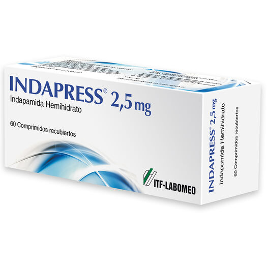 Indapress 2.5 mg x 60 Comprimidos Recubiertos, , large image number 0