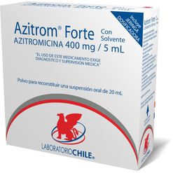 Azitrom Forte 400 mg/5 mL x 20 mL Polvo para Suspensión Oral con Solvente