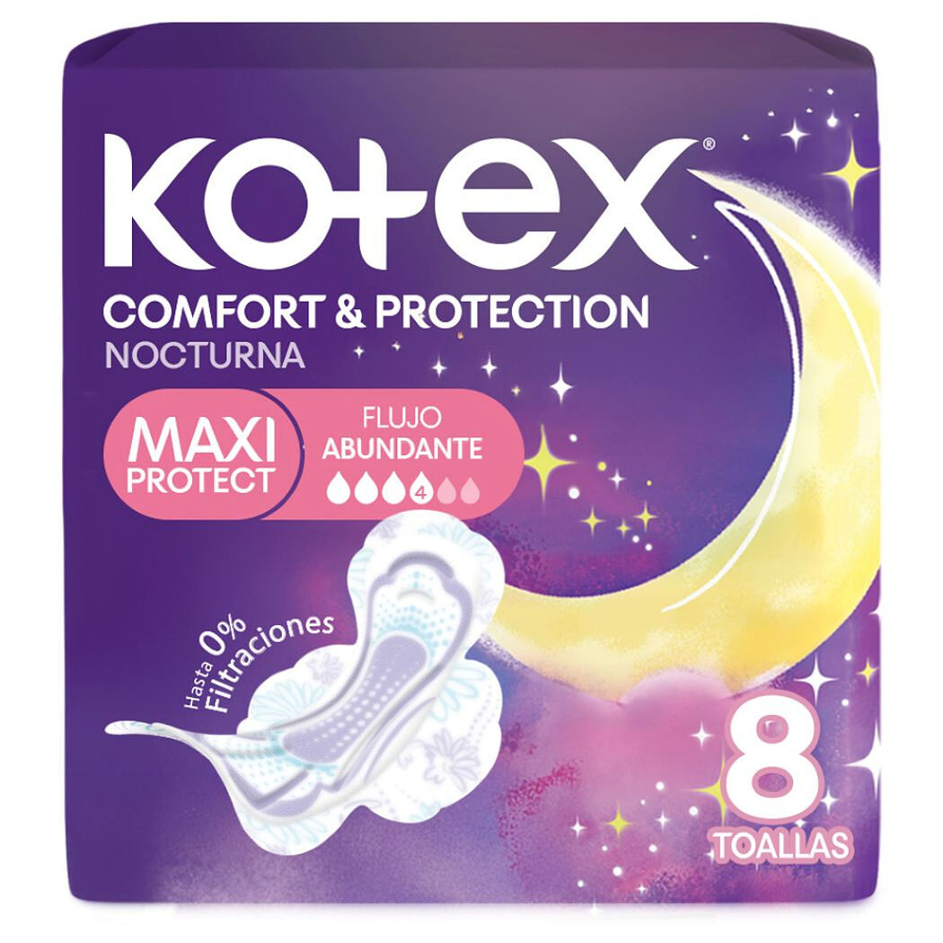 Toalla Higi&eacute;nica Kotex Con Alas Nocturna 8 un, , large image number 0