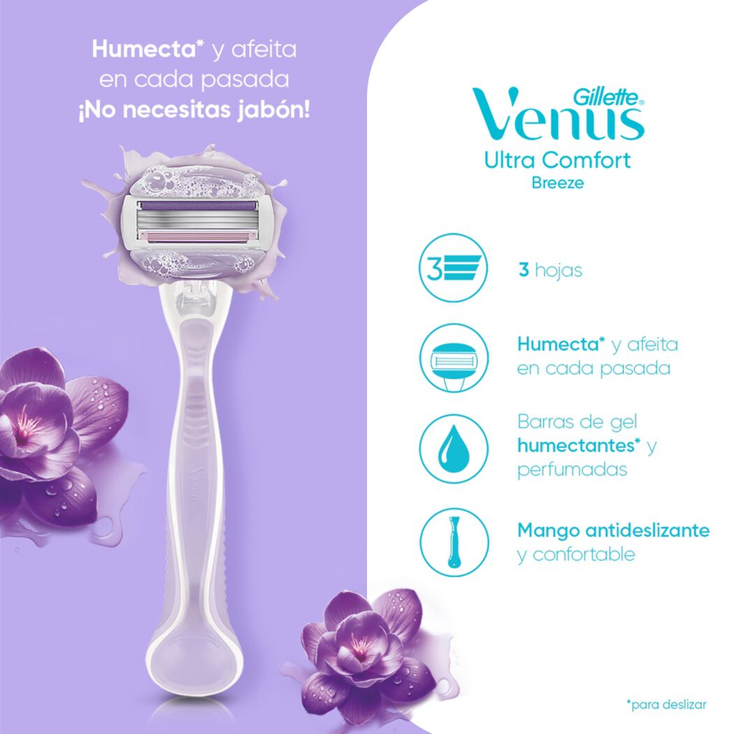 Repuesto M&aacute;quina de Afeitar Venus Breeze 3 Hojas 4 un, , large image number 1
