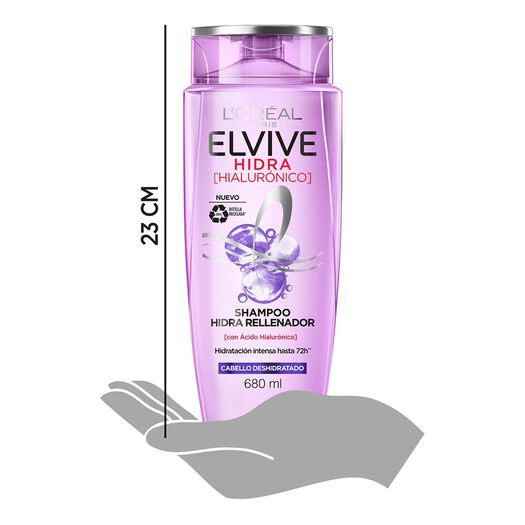 Shampoo Elvive Hidra Hialuronico Cabello Deshidratado 680Ml, , large image number 3