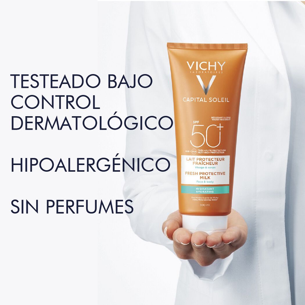 Protector Solar Vichy Capital Soleil Leche Hidratante Fps 50+ 300 mL, , large image number 4