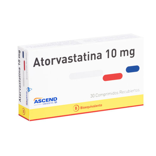 Atorvastatina 10 mg Caja 30 Comp. Recubiertos ASCEND, , large image number 0