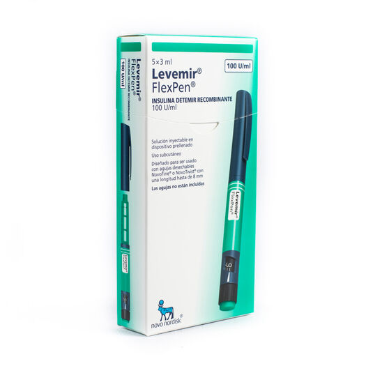 Insulina Levemir Flexpen 100 UI/mL x 5 Cartuchos, , large image number 0