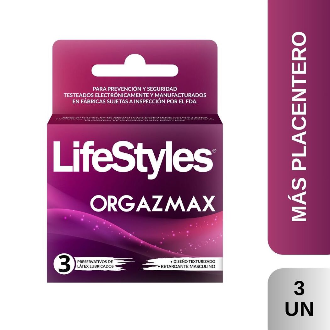 Preservativos Lifestyles Orgazmax 3 un, , large image number 0