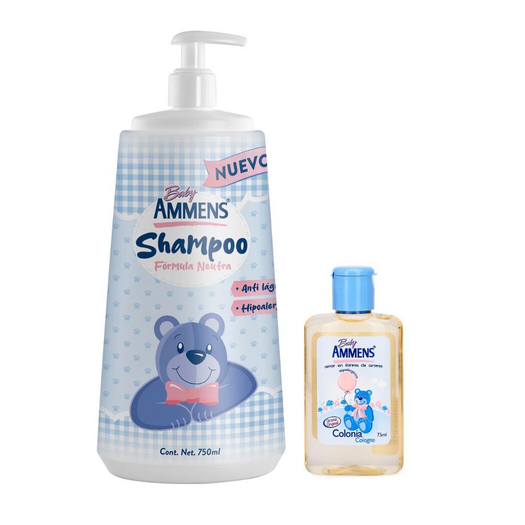 Shampoo Ammens Botella Con Tapa Dispensadora 750 mL + Colonia 75 mL, , large image number 0