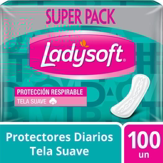 Protector Diario Ladysoft Protección Respirable Tela Suave 100 un, , large image number 0