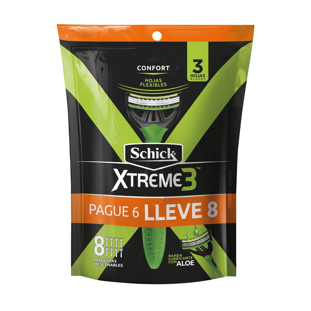 Maquina de Afeitar Schick Xtreme 3 8 un, , large image number 0