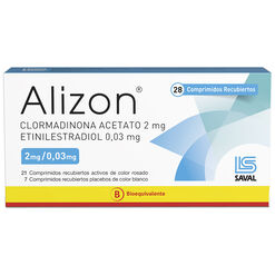 ALIZON Clormadinona acetato 2,00 mgEtinilestradiol 0,03 mg 28 comprimidos