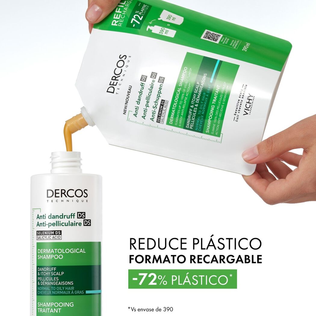 Shampoo Dercos Anti-Caspa DS Eco-Refill 390 mL, , large image number 3