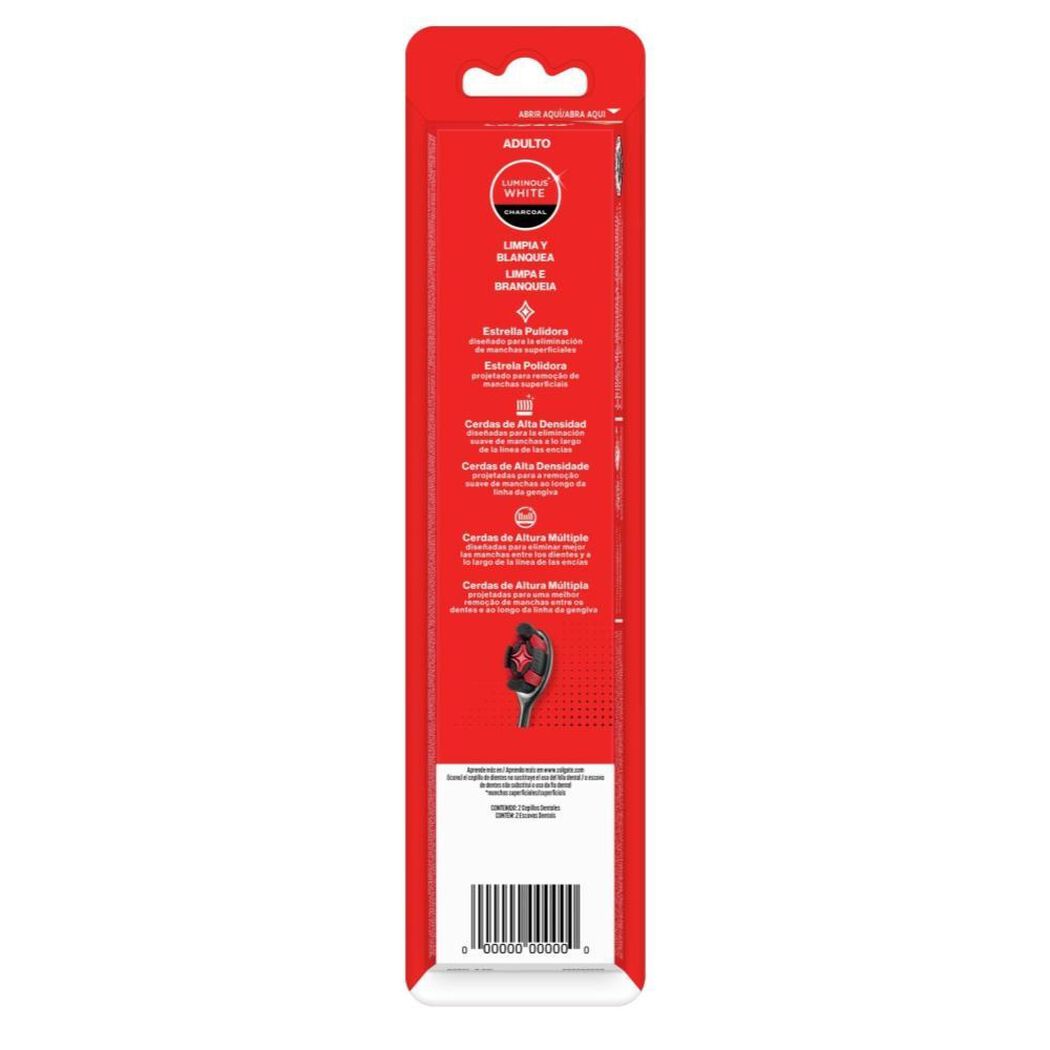 Cepillo De Dientes Colgate Luminous White Charcoal 2 unidades, , large image number 2