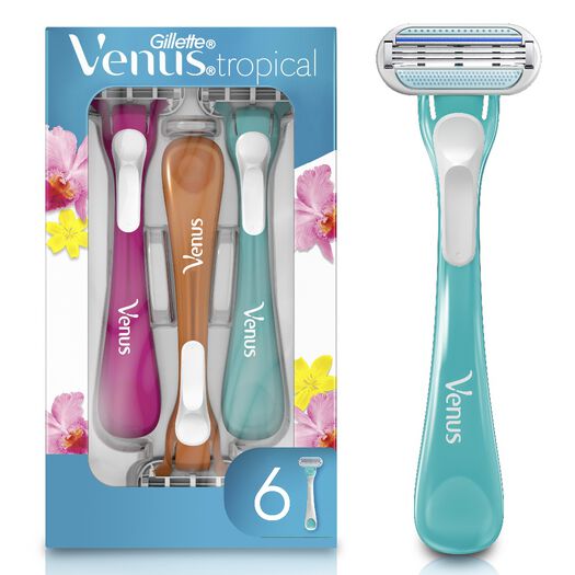 Máquina de Afeitar Mujer Gillette Venus Tropical 3 Hojas 6 Un, , large image number 0
