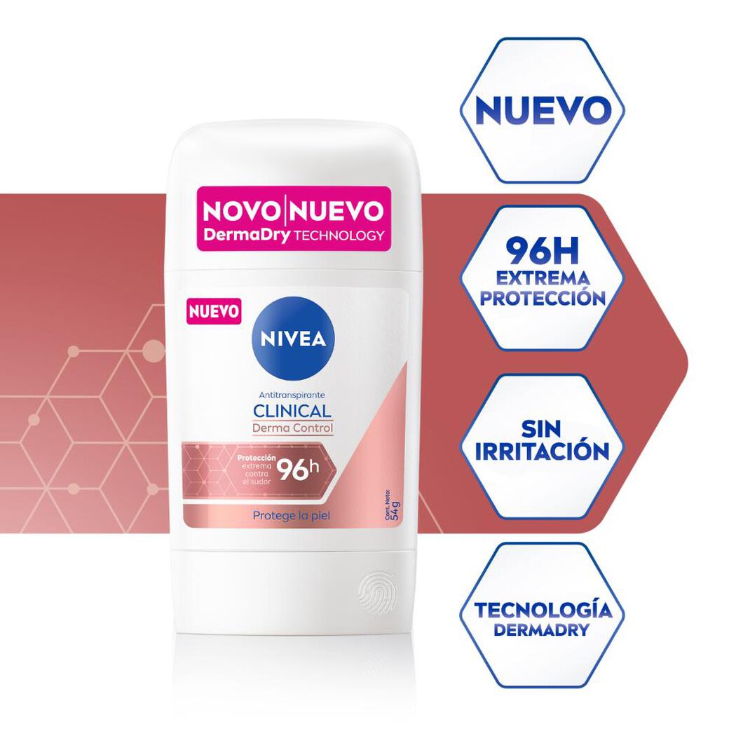 NIVEA  Clinical Antitranspirante en barra femenino 50ml, , large image number 1