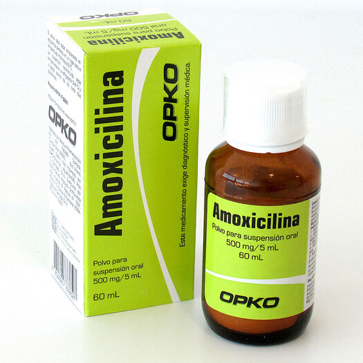 Amoxicilina 500 mg/5ml Polvo para Suspensión Oral Fco. 60 ml OPKO CHILE S.A., , large image number 0
