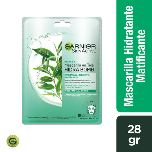 Masc Fac Garnier H Bomb Te Verde 28gr, , large image number 0