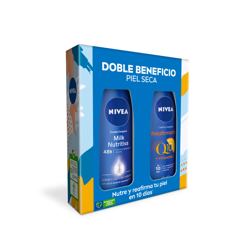 Pack Nivea Crema Corporal Milk Nutritiva 400Ml + Q10 Reafirmante Piel Seca 400Ml, , large image number 0