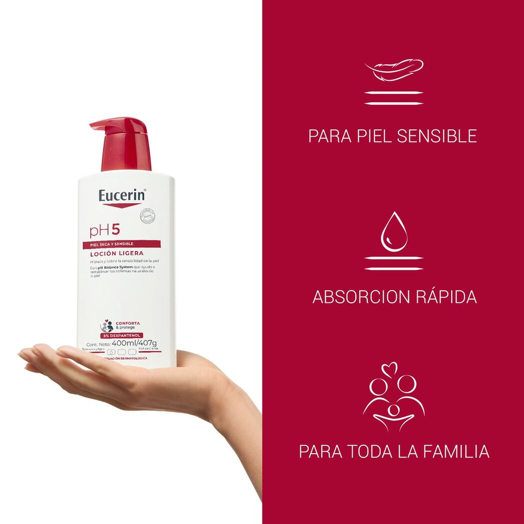 Loci&oacute;n Eucerin Ph5 Textura Ligera 400 mL, , large image number 3