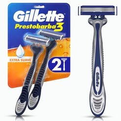 Maquina De Afeitar Desechable Gillette Prestobarba3 Con Afeitadas Suaves, 2 Unidades