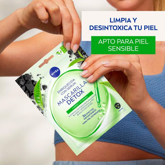 Mascarilla en Tela Nivea Urban Skin Shot Detox 10 Minutos, , large image number 3