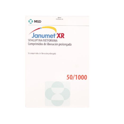 Janumet XR 50 mg/1000 mg x 56 Comprimidos de Liberación Prolongada, , large image number 0