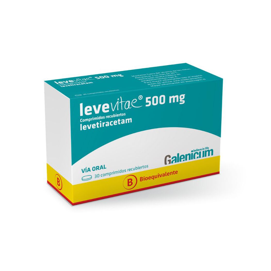 Levevitae 500 mg x 30 Comprimidos Recubiertos, , large image number 0