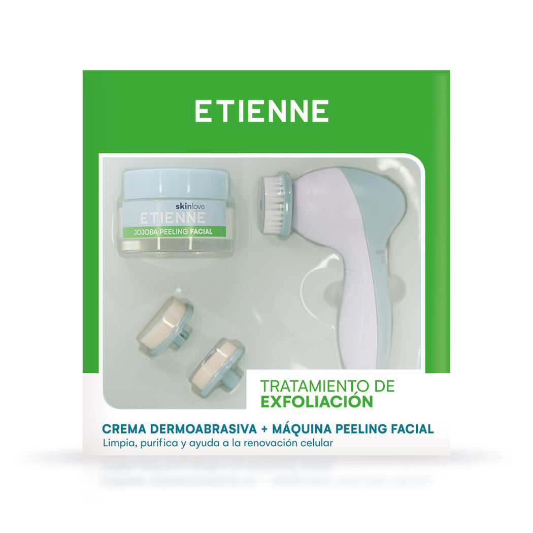Set Exfoliante Etienne Crema Dermoabrasiva Jojoba Peeling Facial + M&aacute;quina Exfoliadora, , large image number 1